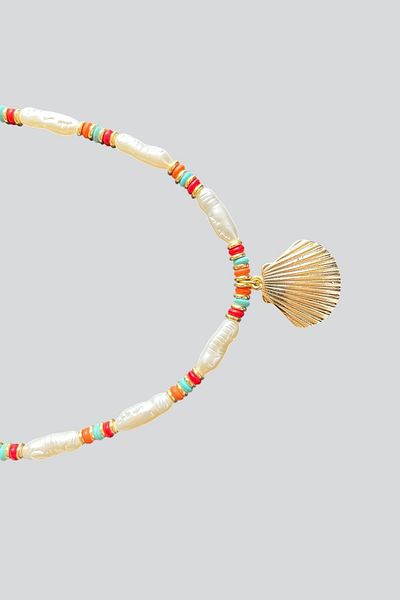 stravis Pearl Sea Shell Pendant Necklace