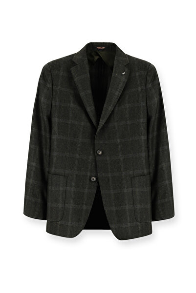 Abdullah Kiğılı Regular Fit Plaid Woolen Jacket