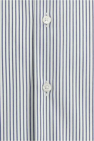 Abdullah Kiğılı Cămașă italiană cu mânecă lungă, cu dungi, din bumbac