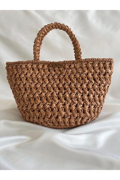 CreativeCraftt Rafya İp Çanta, El Çantası, Örgü Çanta