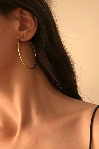 stravis Gold Hoop Earrings 6 cm