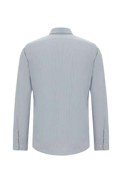 Abdullah Kiğılı Long Sleeve Slim Fit Slim Fit Classic Patterned Cotton Shirt