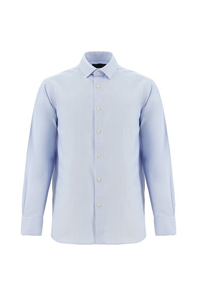 Abdullah Kiğılı Long Sleeve Classic Patterned Cotton Shirt