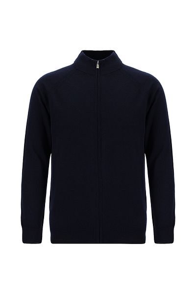 Abdullah Kiğılı Zippered Wool Knitwear Cardigan