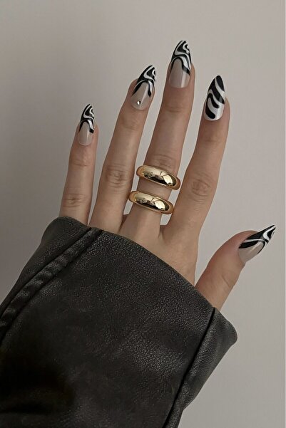 stravis Gold Renk İkili Tasarım Yüzük