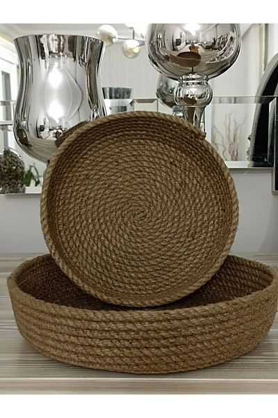 epncollection Ψάθινο καλάθι Organizer 2 τεμαχίων