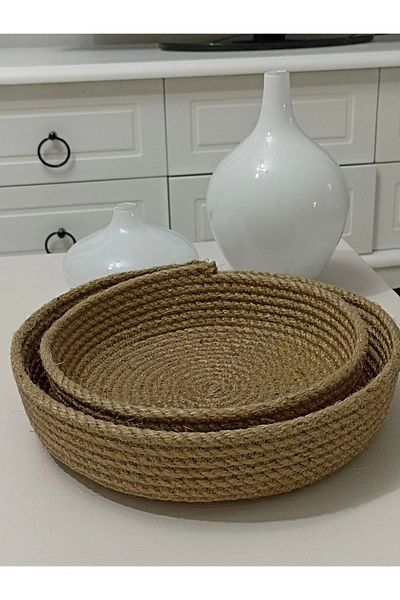 epncollection Ψάθινο καλάθι Organizer 2 τεμαχίων