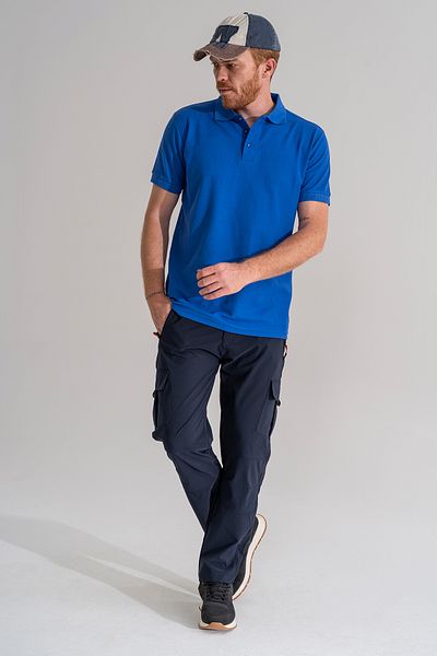 Souris Ανδρικό παντελόνι Cargo με μπλέ Navy Standard Cut Tube Lycra Stretch Fabric Outdoor Cargo