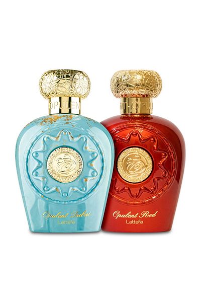 lattafa Pack of 2 perfumes, Opulent Dubai 100 ml and Opulent Red 100 ml
