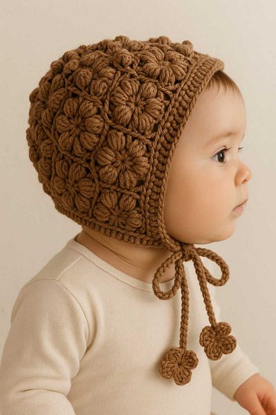 No Name Atelier Summer Vintage Design Baby Hat 100% Cotton Yarn