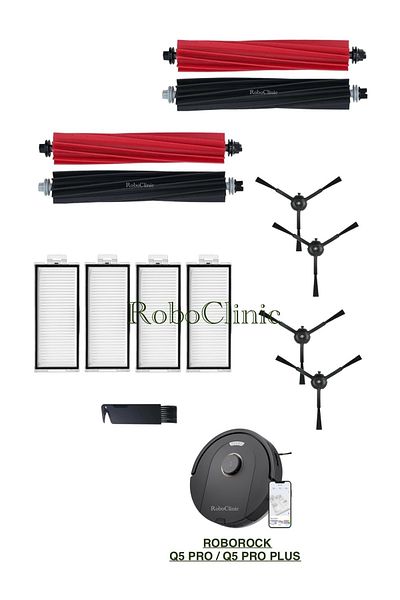 Roboclinic Roborock Q5 Pro / Q5 Pro Plus Compatible Brush, Hepa Filter Set-13 Pieces