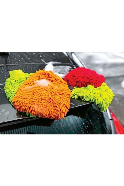 Aksesuar Kuşu 2 Pieces Microfiber Tassel Cloth Pasta Chenille Designed Colorful Car Wash Cleaning Cloth