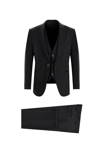 Abdullah Kiğılı Slim Fit Slim Fit Tuxedo & Groom Suit with Shawl Collar Vest
