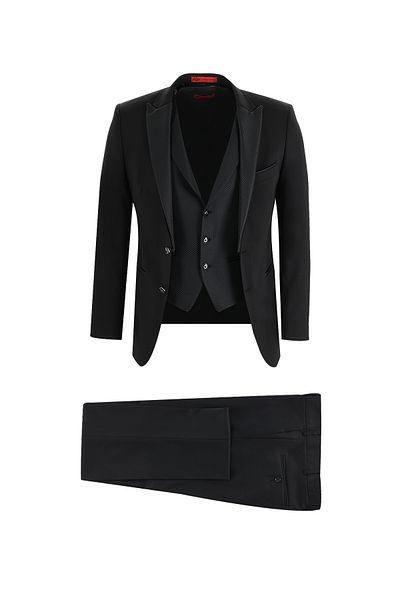 Kiğılı Slim Fit Slim Fit Pointed Collar Tuxedo & Groom Suit with Vest