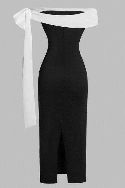 Varyete Detail mašle Midi Délka Variety Šaty