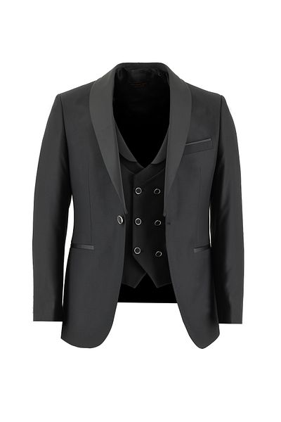 Abdullah Kiğılı Slim Fit Slim Fit Tuxedo & Groom Suit with Shawl Collar Vest