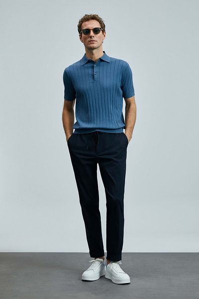 Lufian 111190336 Glen Smart Ανδρικό παντελόνι Chino Slim Fit Ανδρικό παντελόνι Navy Blue