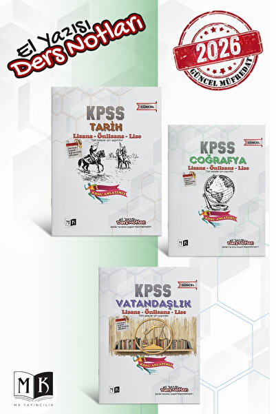 MK Yayıncılık 2026 Kpss Genel Kültür El Yazısı Ders Notları Set