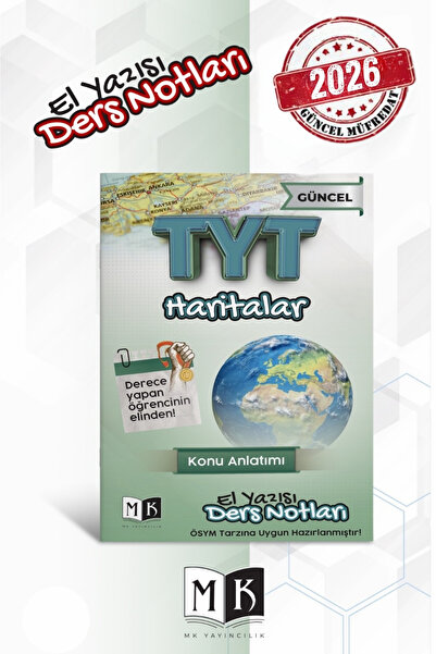 MK Yayıncılık 2026 Tyt Coğrafya Haritalar El Çizimi Ders Notları Kitabı