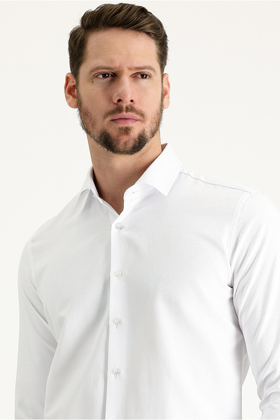 Kiğılı Uzun Kol Slim Fit Dar Kesim Desenli Oxford Pamuklu Kolay Ütülenebilir ...