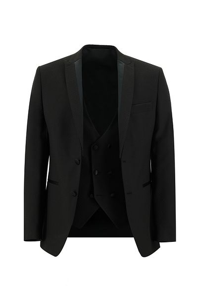 Kiğılı Pointed Collar Slim Fit Tuxedo - With Vest and Groom Suit