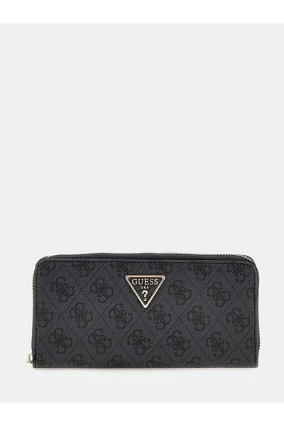 Guess Laurel Slg Large Zip Women's Anthracite Wallet Swsg8500146-Clo