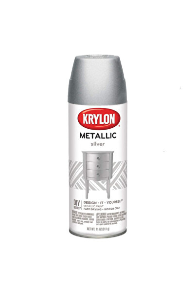 Krylon طلاء بخاخ معدني سريع الجفاف للاستخدام الداخلي من تصميمك الخاص، فضي، 11 أونصة