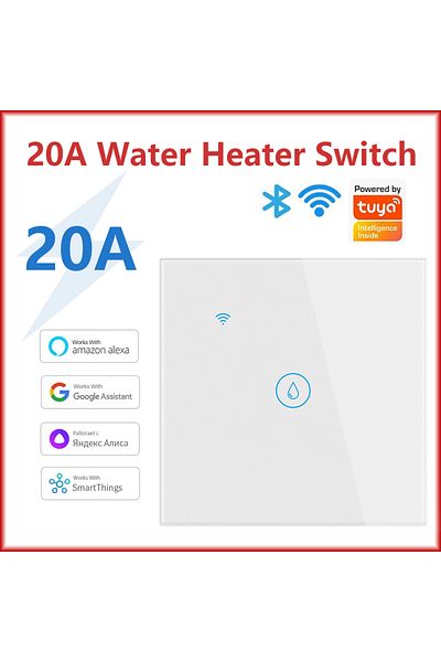 Choice 161-white-20a Tuya Smart Wifi Water Heater Boiler Touch Switch 220v Air Conditioner Light Timing Eu