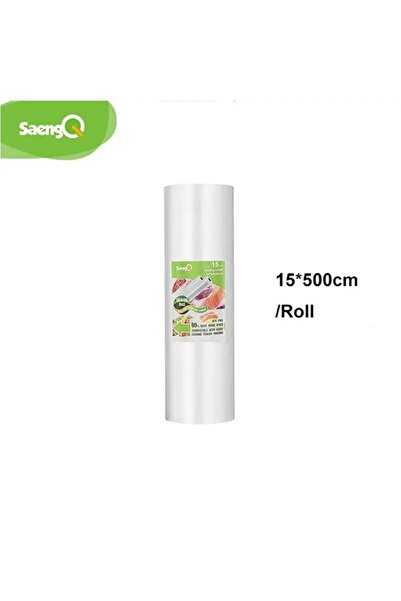 SaengQ أكياس تفريغ الهواء 15 سم لإغلاق الطعام بالتفريغ للحفاظ على نضارة الطعام لفترة طويلة 12+15+20+25+30 سم*500 سم لفات/