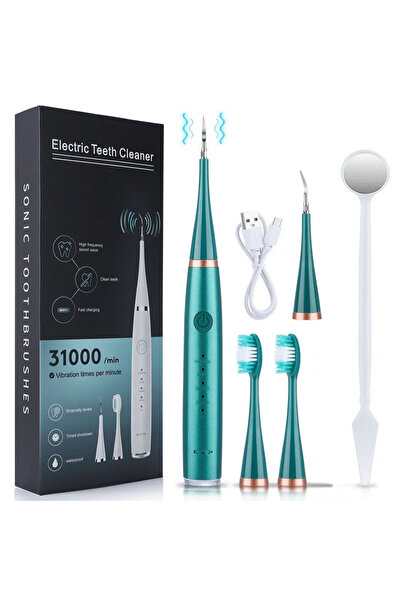 Choice فرشاة أسنان كهربائية خضراء مع تنظيف صوتي 3 في 1 لتبييض الأسنان والعناية بالفم - شحن USB