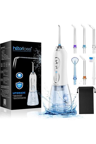 Choice White H2ofloss Dental Oral Irrigator Portable Water Flosser For Teeth Braces Rechargeable Home And T