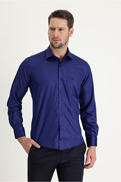 Kiğılı Cămașă clasică din bumbac din satin fără călcat cu mânecă lungă