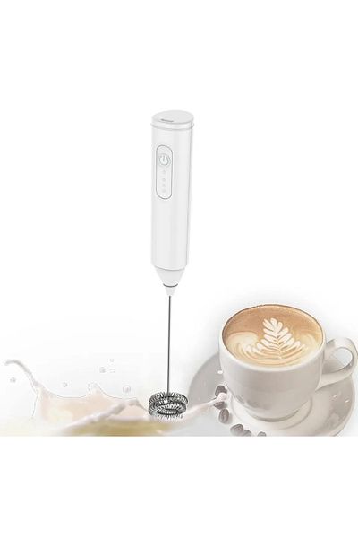 Choice <0.5l White Mini Milk Frother Usb Rechargeable 3 Speeds Foam Maker Coffee Whisk Mixer Electric Handl