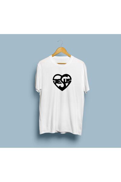 eioswear oversized Ιησούς Καρδιά με τύπωμα μπλουζάκι unisex