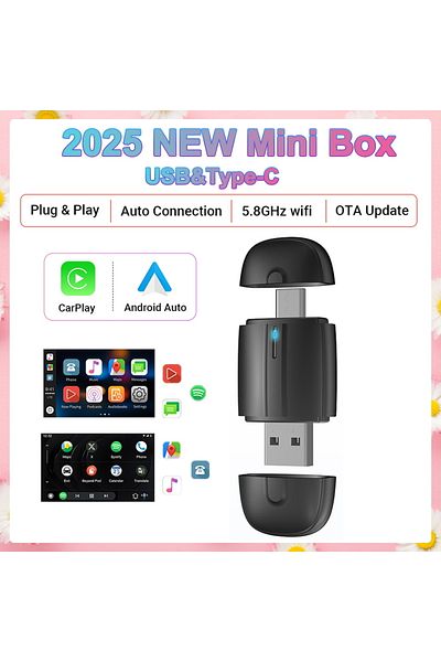 Choice Carplay New Box 2025 New Mini 2in1 Wireless Carplay&android Auto Wireless Adapter Mini Box Bt Wifi F
