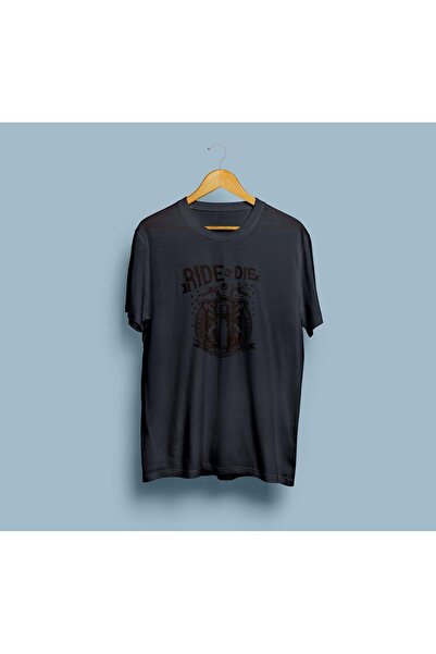 Generic Brand Unisex Oversize Ride or Die Engine Design T-shirt