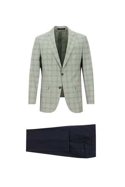 Abdullah Kiğılı Regular Fit Wool Plaid Combination Suit