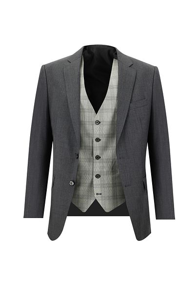 Abdullah Kiğılı Plaid Patterned Wool Regular Fit Combined Vest Dress