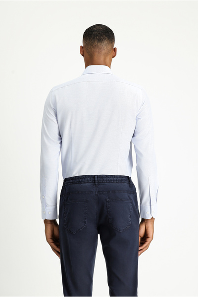 Kiğılı Uzun Kol Slim Fit Dar Kesim Klasik Desenli Pamuklu Kolay Ütülenebilir Gömlek