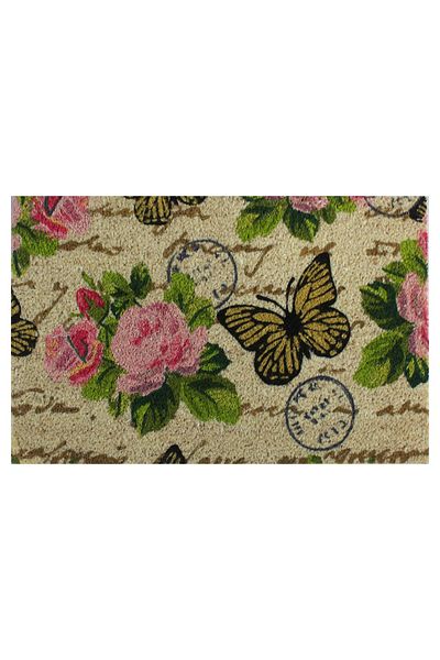 UnicSpot Flower Power entrance mat Butterflies design, 40x60 cm