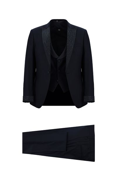 Kiğılı Pointed Collar Slim Fit Tuxedo - With Vest and Groom Suit