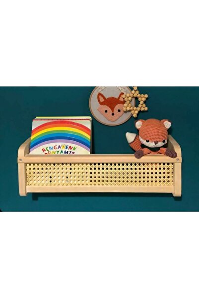 babyroomstore Wood Wooden Hazeran Wall Shelf Children's Room Montessori Bookshelf Shelf Brown Scandinavian (1 Pcs)