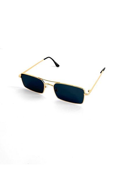 ablukaonline Men's Thin Frame Rectangular Glasses Gold