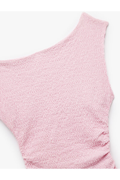 Koton Draped Asymmetric Neckline Wrap Sleeveless Blouse