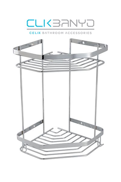 ÇELİK BANYO حامل شامبو ERPA ثنائي مقاس 19 × 19 سم 304 مقاوم للصدأ