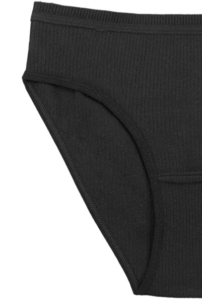 Humaone 5-Piece Women's Colorful Ribbed Waist Ribbed Bikini Panties