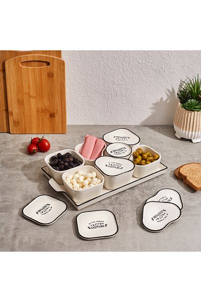 Aryıldız Chipmunk 15 Pieces Oval Breakfast with Tray