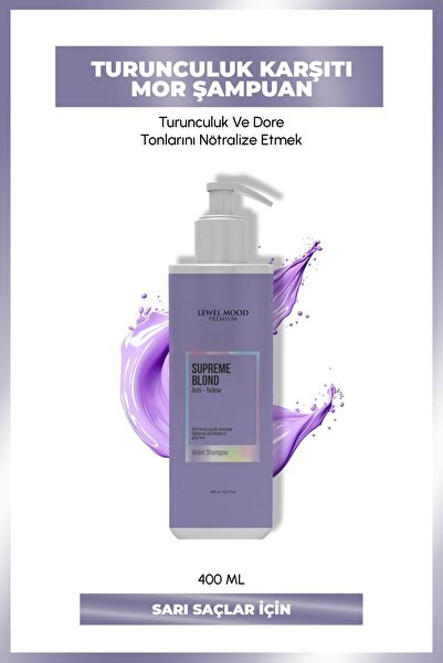 Lewel Mood Premium Supreme Blond Turunculuk Karşıtı Saç Bakım Şampuanı (Mor Şampuan)