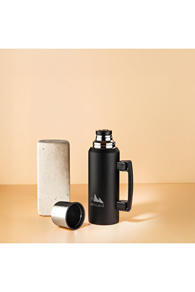 Aryıldız Nature Camp Taşınabilir Termos Siyah 1 Litre