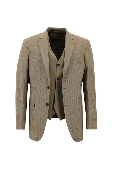 Abdullah Kiğılı Woolen Regular Fit Combination Vest Suit